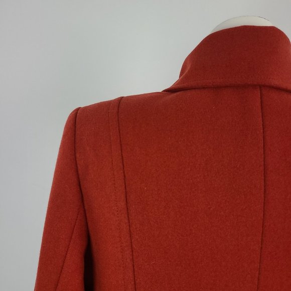 Bob Timberlake Size M Wool Rust Colored Double Breasted Pea Coat - Picture 8 of 16